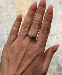 925 Sterling Silver Cz Ring -UK Size O1/2