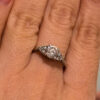 925  Sterling Silver Cz  Ring -UK Size O1/2#40