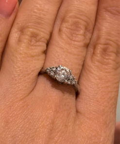 925 Sterling Silver Cz Ring -UK Size O1/2