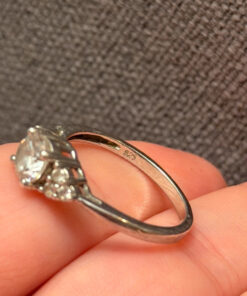 925 Sterling Silver Cz Ring -UK Size O1/2