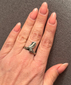 Nickel vintage ring, mid-20th century, Soviet Union, size O #41.