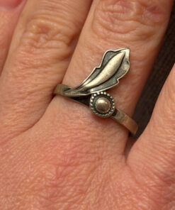 Nickel vintage ring, mid-20th century, Soviet Union, size O #41.