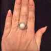 925 sterling silver ring with cubic zirconia and a pearl, size N #17.