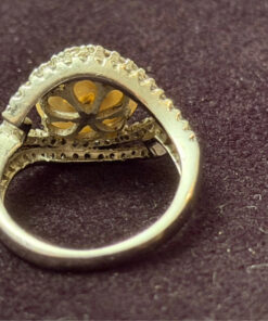 925 sterling silver ring with cubic zirconia and a pearl, size N