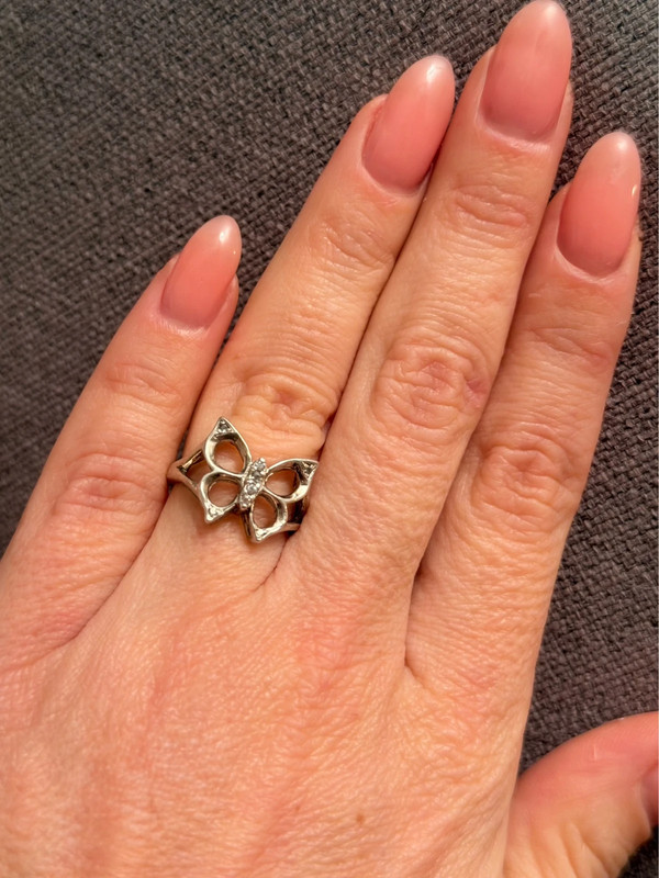 Sterling silver butterfly ring size J