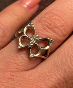 Sterling silver butterfly ring size J