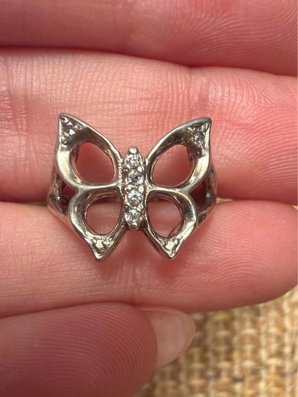 Sterling silver butterfly ring size J