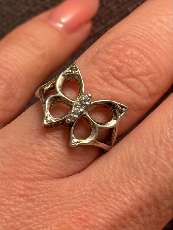 Sterling silver butterfly ring size J