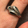 Aluminum ring, size S 1/2, alien reptiloid