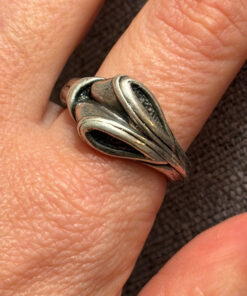 Aluminum ring, size S 1/2, alien reptiloid