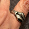 Aluminum ring, size S 1/2, alien reptiloid
