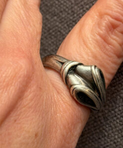 Aluminum ring, size S 1/2, alien reptiloid
