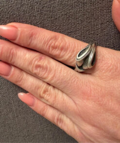 Aluminum ring, size S 1/2, alien reptiloid