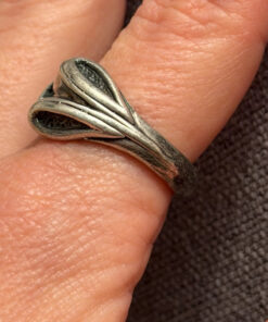 Aluminum ring, size S 1/2, alien reptiloid