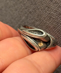 Aluminum ring, size S 1/2, alien reptiloid