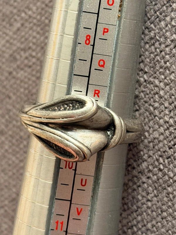 Aluminum ring, size S 1/2, alien reptiloid
