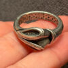 Aluminum ring, size S 1/2, alien reptiloid