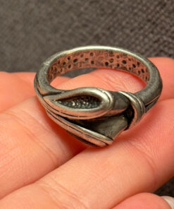 Aluminum ring, size S 1/2, alien reptiloid