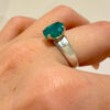 Sterling silver rings (size Q) with green quartz #35