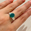 Sterling silver rings (size Q) with green quartz #35