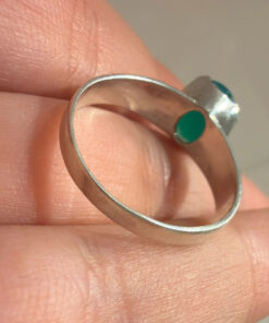 Sterling silver rings (size Q) with green quartz