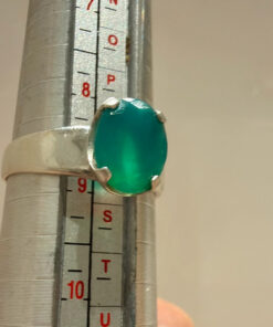 Sterling silver rings (size Q) with green quartz