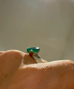Sterling silver rings (size Q) with green quartz