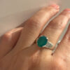 Sterling silver rings (size Q) with green quartz #35