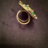 Vintage Miracle Celtic Ring Round Green Stones Scotland In Size I