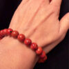 Natural Coral Set Ring Size M1/2 And Bracelet