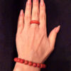 Natural Coral Set Ring Size M1/2 And Bracelet