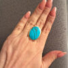 Gorgeous 925 sterling silver ring, size P, with turquoise.