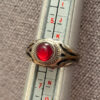Vintage early 20th-century nickel ring, size L, with a red stone.
