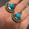 Mexican silver earrings with natural stones