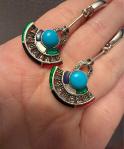 Mexican silver earrings with natural stones