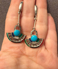 Mexican silver earrings with natural stones