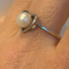 TGGC 925  Sterling Silver Pearl Heart Ring -UK Size Q#44