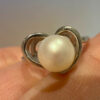 TGGC 925  Sterling Silver Pearl Heart Ring -UK Size Q#44
