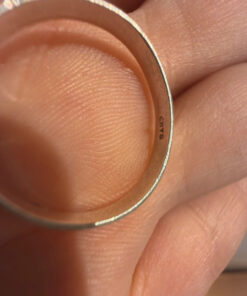 Vintage CRYS Mark Sterling Silver Amethyst Ring -UK Size O