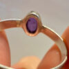 Vintage CRYS Mark Sterling Silver Amethyst Ring -UK Size O#44