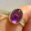 Vintage CRYS Mark Sterling Silver Amethyst Ring -UK Size O#44