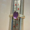 Vintage CRYS Mark Sterling Silver Amethyst Ring -UK Size O#44