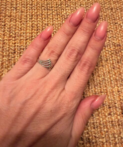Vintage 925  Sterling Silver Wavey Design  Ring -UK Size K#45
