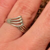 Vintage 925  Sterling Silver Wavey Design  Ring -UK Size K#45