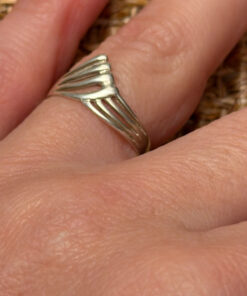 Vintage 925 Sterling Silver Wavey Design Ring -UK Size K