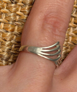 Vintage 925 Sterling Silver Wavey Design Ring -UK Size K