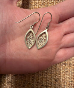 Vintage 925 Sterling Silver Open Work Drop Earring
