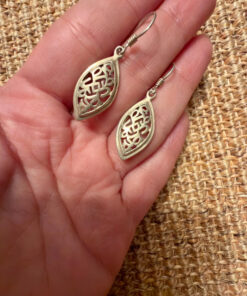 Vintage 925 Sterling Silver Open Work Drop Earring