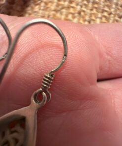 Vintage 925 Sterling Silver Open Work Drop Earring