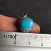 925 Gold On Sterling Silver Turquoise Solitaire Ring -UK Size R1/2